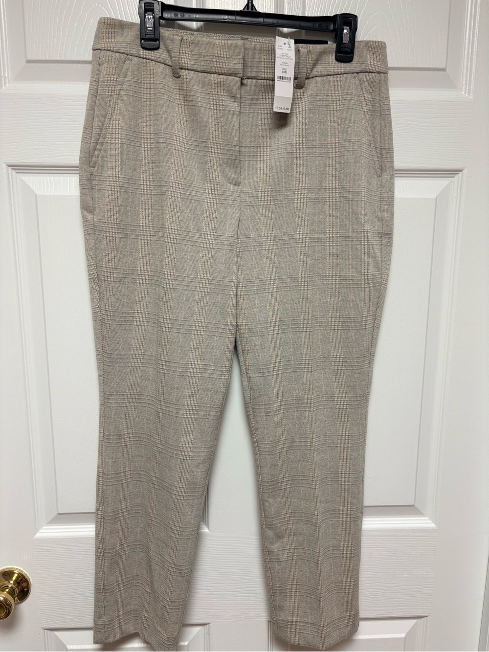 NWT White House Black Market Elle Slim Ankle Glen Plaid trousers- 10R